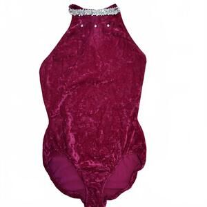 Curtain Call Crushed Velvet Sequined Leotard Dance Costume